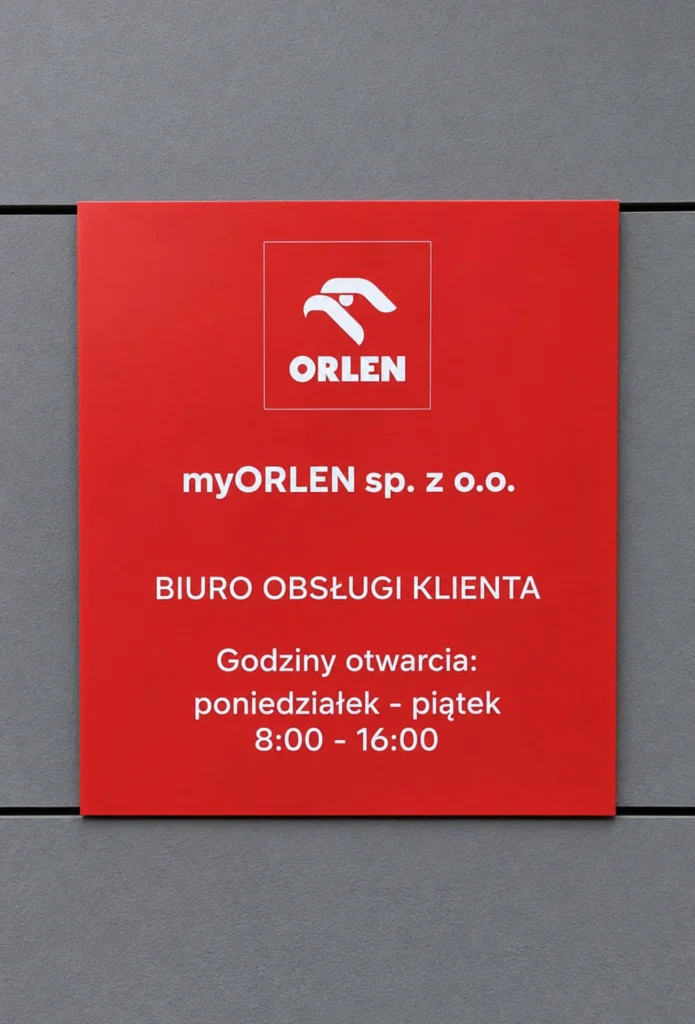 Tablica informacyjna myORLEN w punkcie obsługi klienta